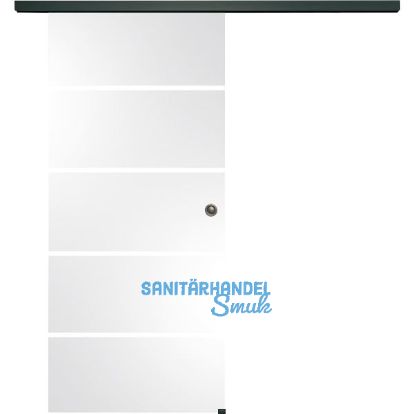 SOLIDO Glasschiebet�r Set Sensita 15, Beschl�ge/Muschelgriff schwarz, 820x2100