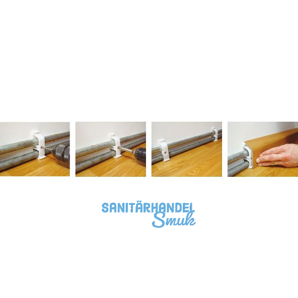 Befestigungsclip f�r Rohrabdeckleiste