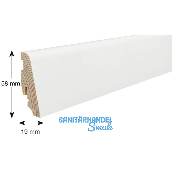 HARO Sockelleiste Massivholzkern wei� foliert strong, 19/58