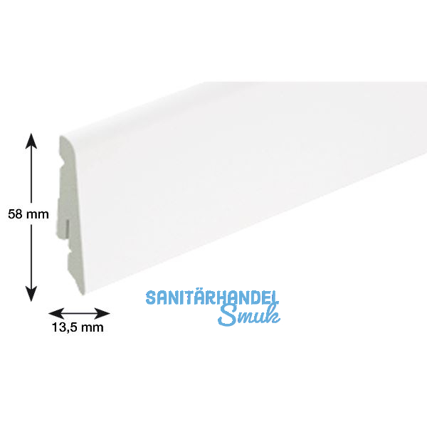HARO Sockelleiste wei�, wasserfest 13,5/58
