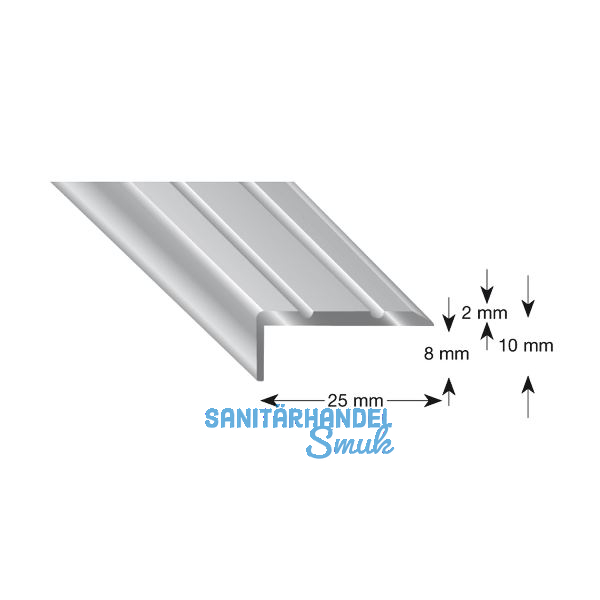 K�GELE Treppenwinkel Alu silber eloxiert, selbstklebend, 25/10/1000 mm