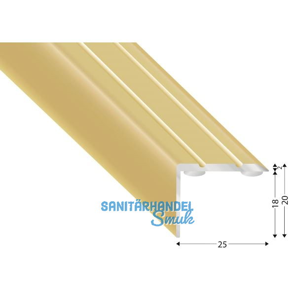 K�GELE Treppenwinkel Alu sand eloxiert, selbstklebend, 25/20/1000 mm