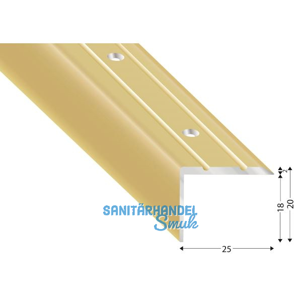 K�GELE Treppenwinkel Alu sand eloxiert, gelocht, 25/20/1000 mm