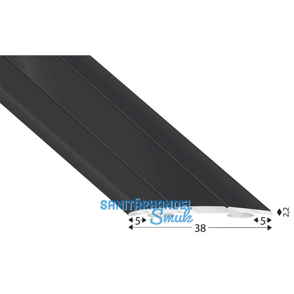 K�GELE Abdeckprofil Alu schwarz, selbstklebend, Breite 38 mm, 2700 mm