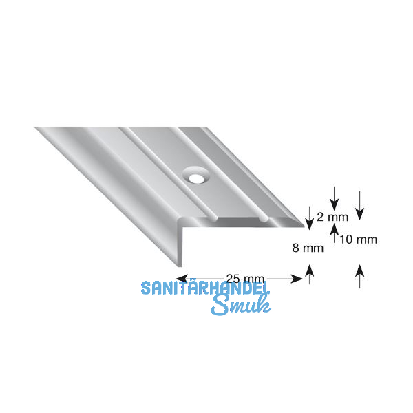 K�GELE Treppenwinkel Alu silber eloxiert, gelocht, 25/10/2700 mm