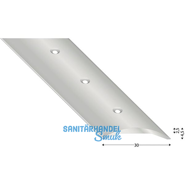 K�GELE Hohlflachprofil Edelstahl geb�rstet 30/2700 mm gelocht