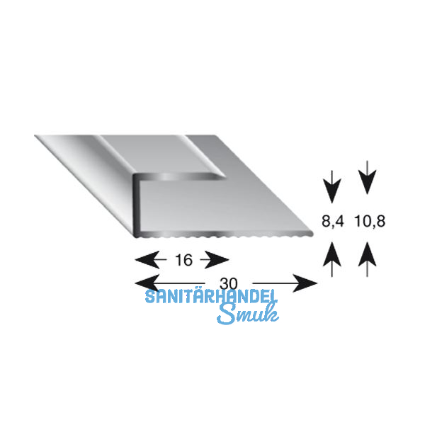 K�GELE Gleitabschlussprofil U Alu silber eloxiert 8/2700 mm