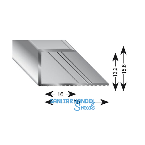 K�GELE Gleitabschlussprofil U Alu silber eloxiert 13/2700 mm