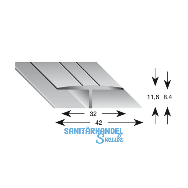 K�GELE Gleitabschlussprofil H Alu silber eloxiert 8/2700 mm