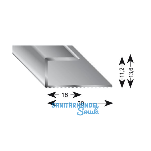 K�GELE Gleitabschlussprofil U Alu silber eloxiert 11/1000 mm