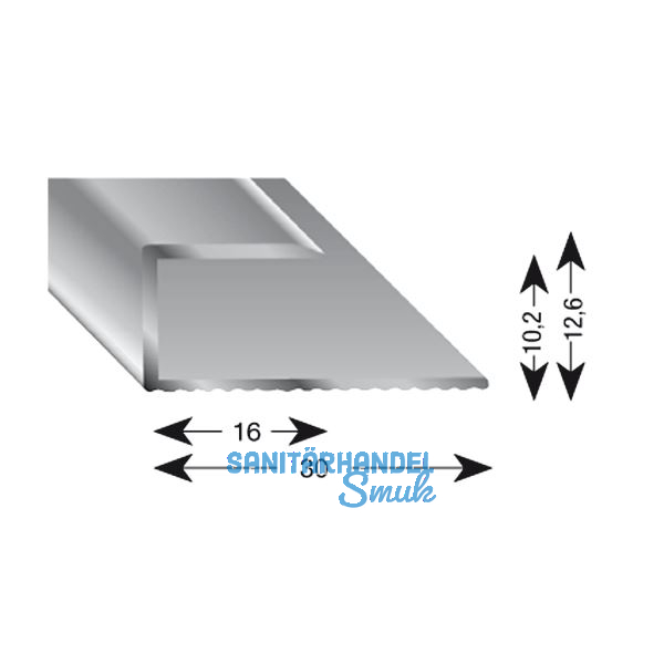 K�GELE Gleitabschlussprofil U Alu silber eloxiert 10/1000 mm