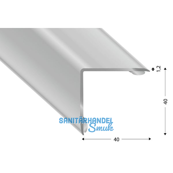 Mauerkantenprofil Edelstahl, selbstklebend, 40x40x1,2 mm, 1500 mm