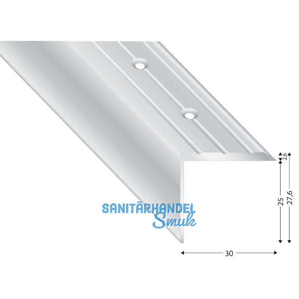 K�GELE Winkelprofil Alu silber, gebohrt, 30 x 25 mm, L�nge 2700 mm