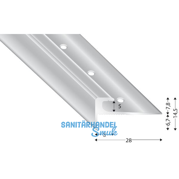 K�GELE Treppenkantenprofil Alu silber eloxiert, 5 mm, 2700 mm