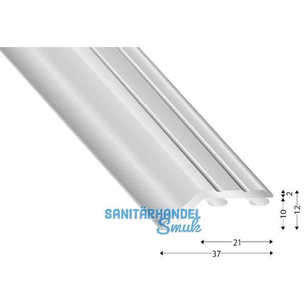 K�GELE Abschlussprofil 201, Alu silber eloxiert selbstklebend, 2700 / 37 mm