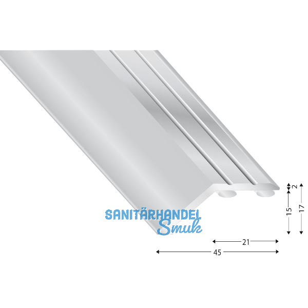 K�GELE Abschlussprofil 201, Alu silber eloxiert, selbstklebend, 1000 mm
