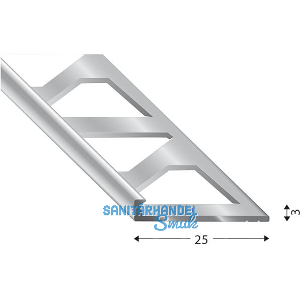 K�GELE Fliesenprofil PRIMO, Alu roh, Innenh�he 3 mm, 3000 mm