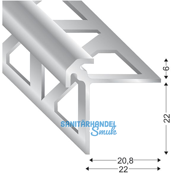 K�GELE Mauerkantenprofil DOPPIO Alu silber, Innenh�he 6 mm, 3000 mm