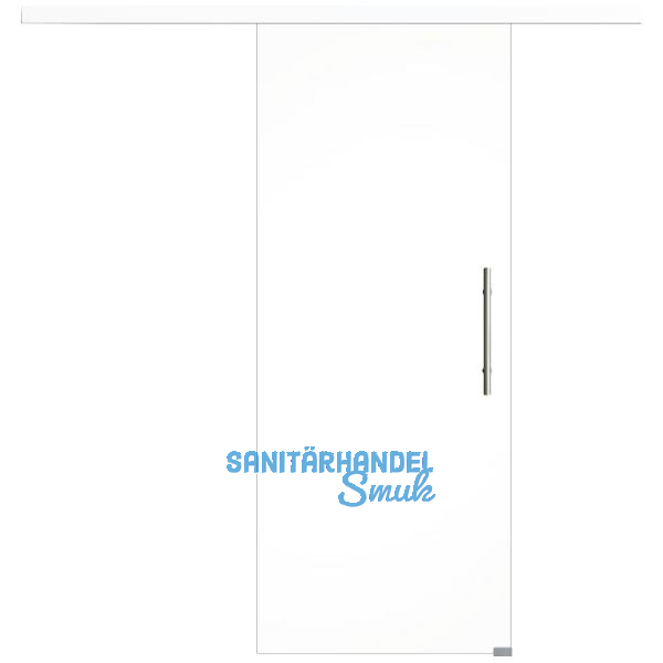 Glasschiebet�r Set Klarglas, 920x2100mm, Inlay CPL wei�, Sto�griff silber