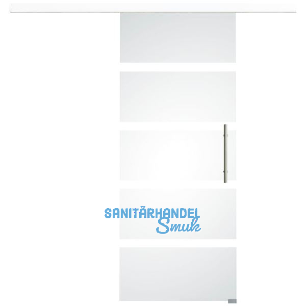 Glasschiebet�r Set Sensita 15, 920x2100mm, Inlay CPL wei�, Sto�griff silber