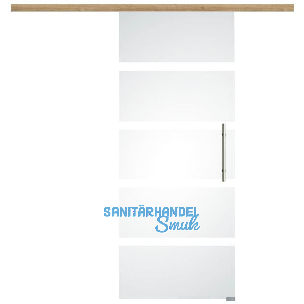 Glasschiebet�r Set Sensita 15, 920x2100mm, Inlay CPL Risseiche, Sto�griff silber