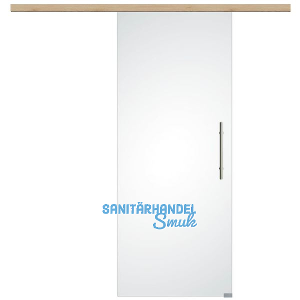 Glasschiebet�r Set Satiniert 820x2100mm, Inlay CPL Achat, Sto�griff silber