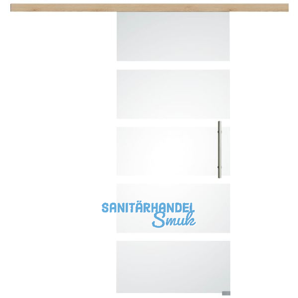Glasschiebet�r Set Sensita 15, 820x2100mm, Inlay CPL Achat, Sto�griff silber