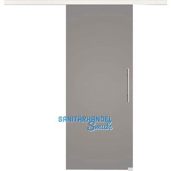 Glasschiebet�r Set BlackShine, 920x2100mm, Inlay CPL Bianco, Sto�griff silber