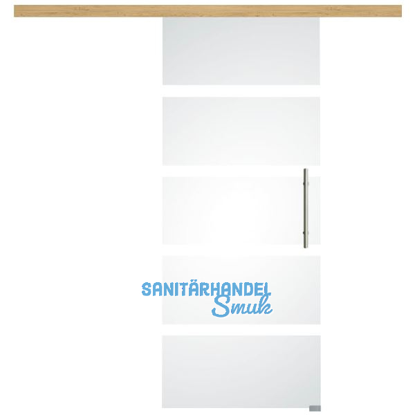 Glasschiebet�r Set Sensita 15, 820x2100mm, Inlay CPL Eiche, Sto�griff silber