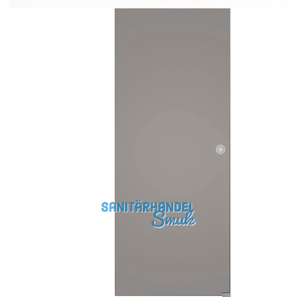 Glasschiebet�r Set BlackShine, 820x2100mm Inlay CPL wei� Muschelgriff silber