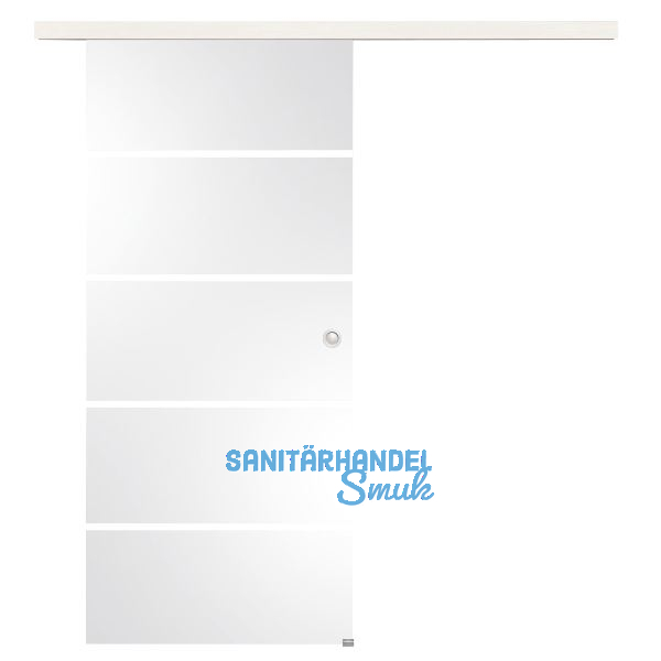 Glasschiebet�r Set Sensita 15, 920x2100mm Inlay CPL Bianco Muschelgriff silber