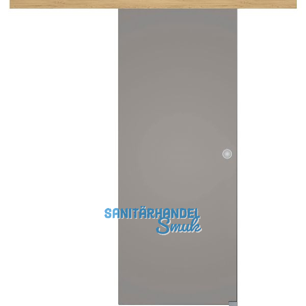 Glasschiebet�r Set BlackShine, 820x2100mm Inlay CPL Eiche Muschelgriff silber