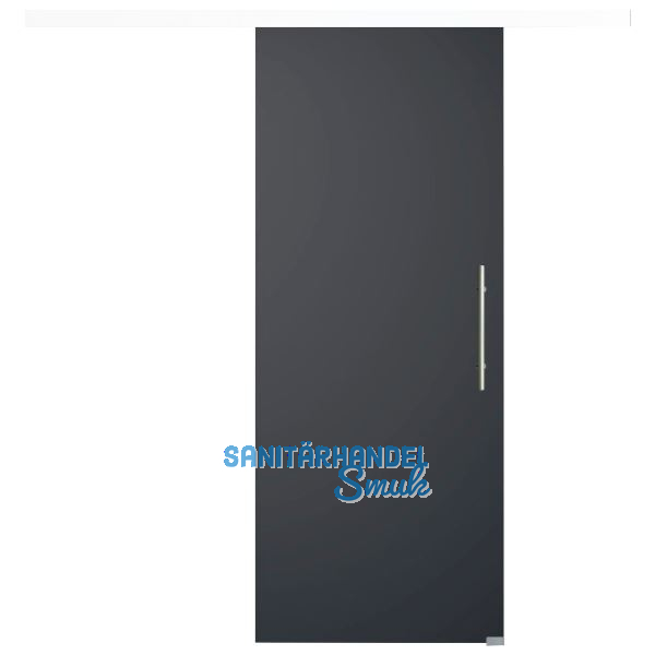 Glasschiebet�r Set BlackDark, 920x2100mm, Inlay CPL wei�, Sto�griff silber