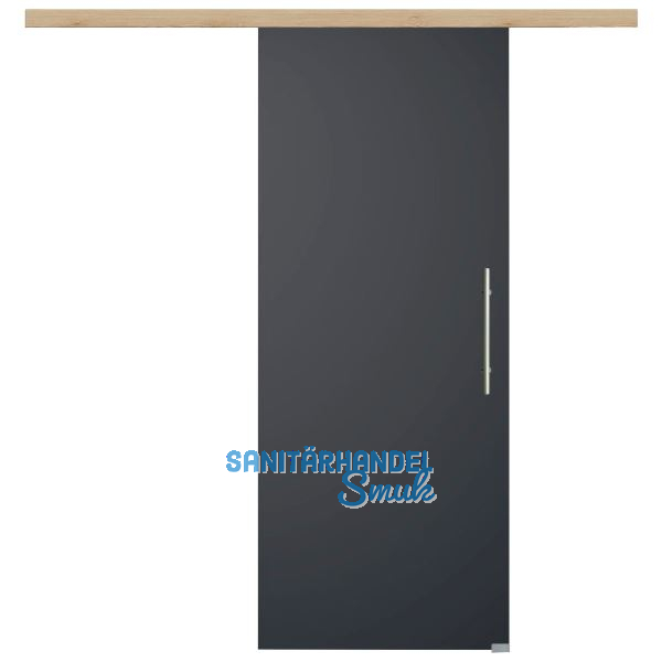 Glasschiebet�r Set BlackDark, 920x2100mm, Inlay CPL Achat, Sto�griff silber