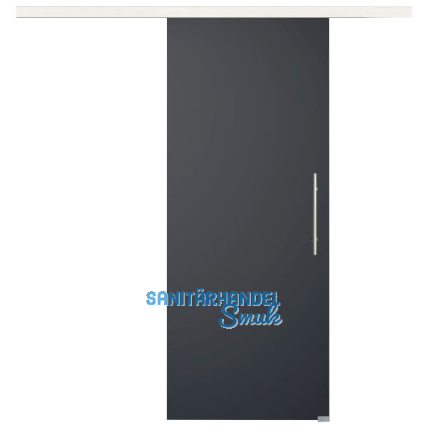 Glasschiebet�r Set BlackDark, 820x2100mm, Inlay CPL Bianco, Sto�griff silber