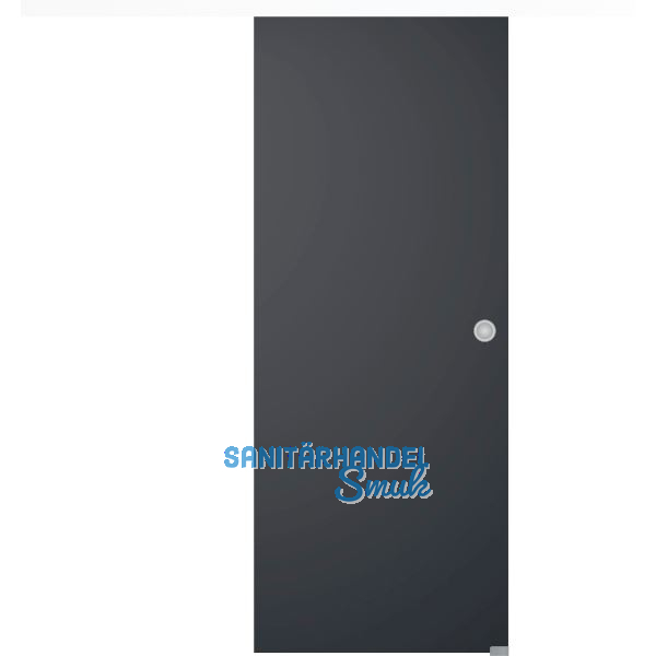 Glasschiebet�r Set BlackDark, 920x2100mm Inlay CPL wei� Muschelgriff silber