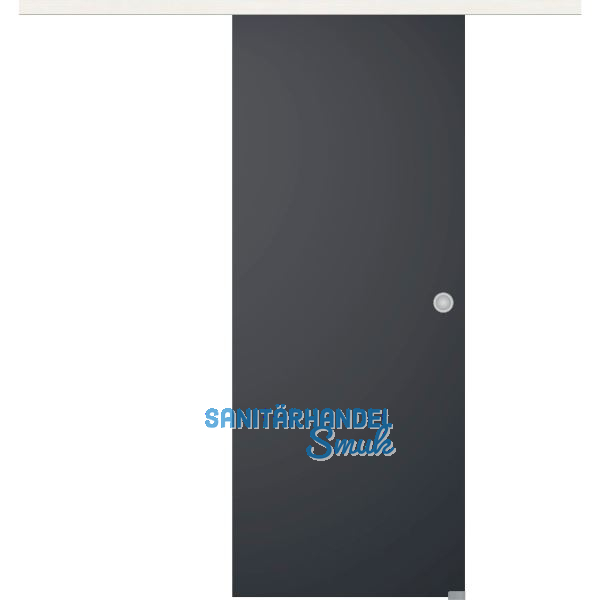 Glasschiebet�r Set BlackDark, 920x2100mm Inlay CPL Bianco Muschelgriff silber