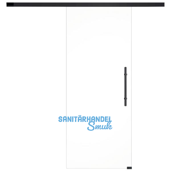 SOLIDO Glasschiebet�r Set Klarglas, Beschl�ge/Sto�griff schwarz, 820x2100
