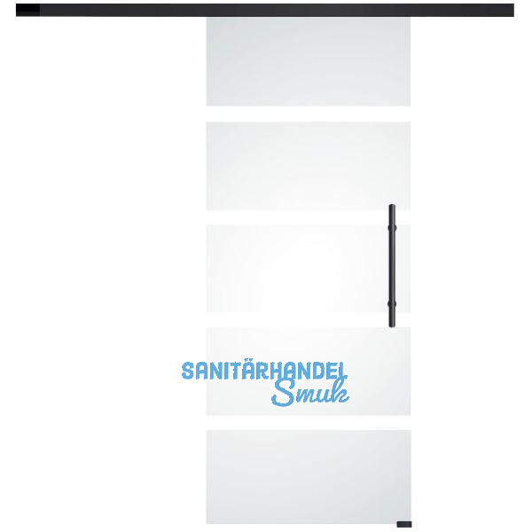 SOLIDO Glasschiebet�r Set Sensita 15, Beschl�ge/Sto�griff schwarz, 920x2100