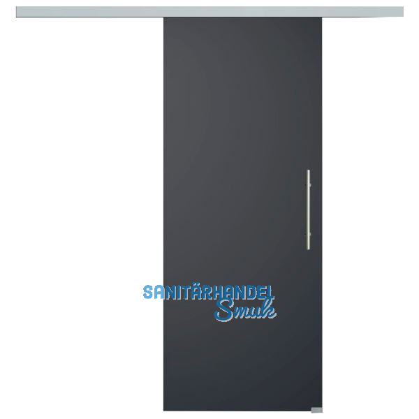 SOLIDO Glasschiebet�r Set BlackDark, Beschl�ge/Sto�griff silber, 820x2100
