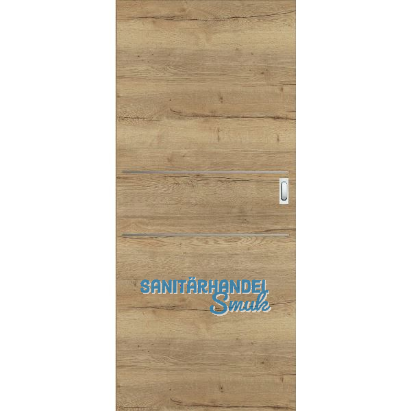 SOLIDO Donau Schiebet�re CPL Authentic Risseiche quer, 2 Lisenen, 720x2070 mm