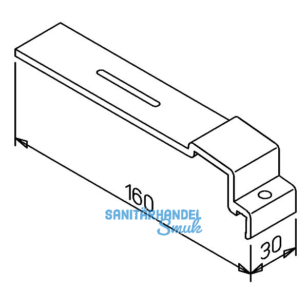 Halter Soft 40 Aluminium blank 160 mm Sichtbeton