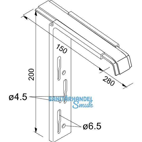 Halter Standard 25 Gr. 1 Vario 80 - 280 mm f�r Thermofassade