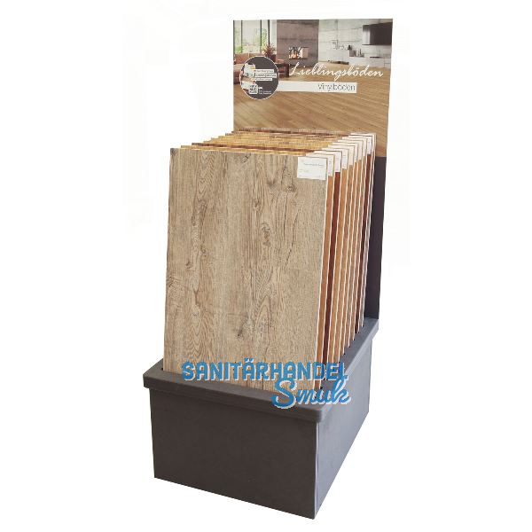 Bodenst�nder f�r Vinylb�den Musterplatten mit R�ckwand