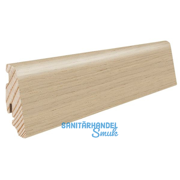 HARO Massiv-Sockelleiste furniert Eiche lichtwei� strukturiert ge�lt, 19x58