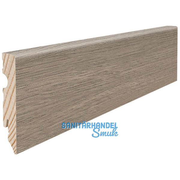 HARO Laminat Aqua Sockelleiste Eiche Eleganza antikgrau wasserresistent 15/80