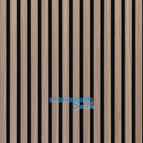 Akustikpaneel mit Softkante Nuss Natur roh / schwarz