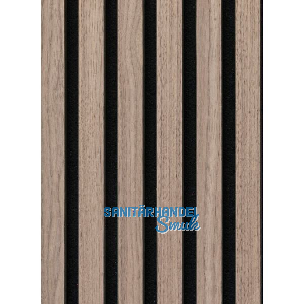 Akustikpaneel Muster mit Softkante Nuss Natur roh / schwarz