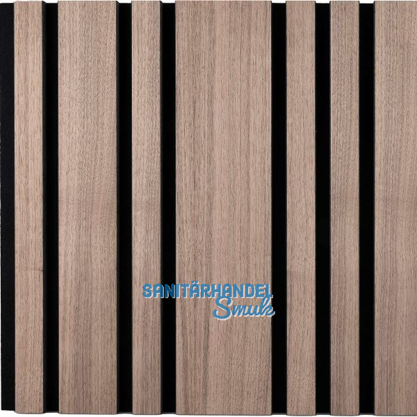 Akustikpaneel Plus mit Softkante Nuss Natur / schwarz