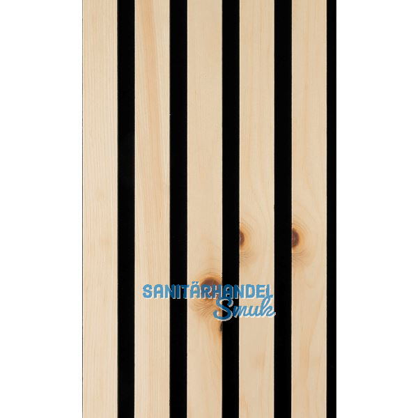 Akustikpaneel Muster mit Softkante Zirbe Natur roh / schwarz